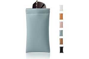 MEIBOOCH Squeeze Top Sunglass Case, New Organosilicon Soft Leather Eyeglass Glass Case Travel Large Sunglasses Pouch