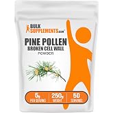 BulkSupplements.com Pine Pollen Powder - Broken Cell Wall, Pine Pollen Supplement, Herbal Supplement - Gluten Free, 5g per Serving, 250g (8.8 oz) (Pack of 1)