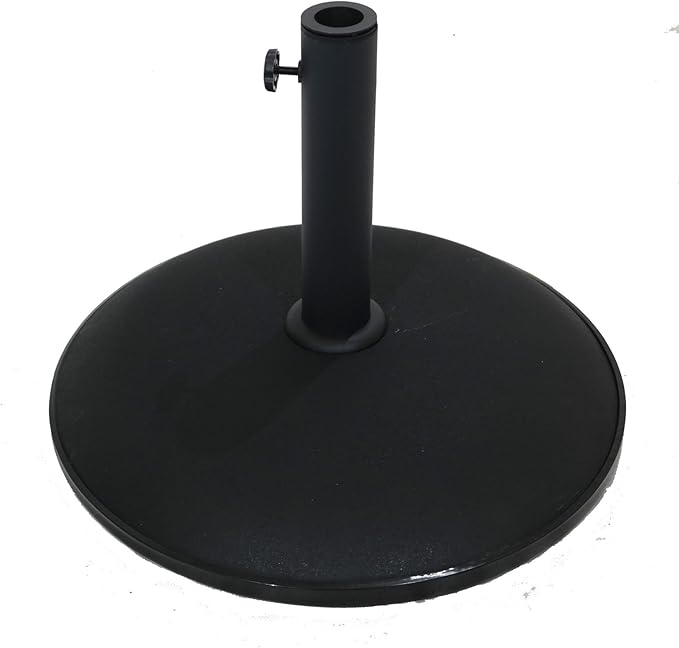Marko Outdoor Black Concrete Round Parasol Base 25Kg W/Parasol Pole Adaptors Amazon.co.uk
