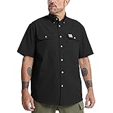 Kecols Mens Regular Fit Work Utility Shirt Midweight with Two Chest Pockets Wrinkle-Resistant Industrial Work Wear