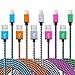 5Pack 3FT Nylon Braided Lightning to USB Sync Charge Cable Cord Charger For iPhone 7/7 Plus/6s/6s Plus/6/6Plus/5s/5c/5, iPad/iPod