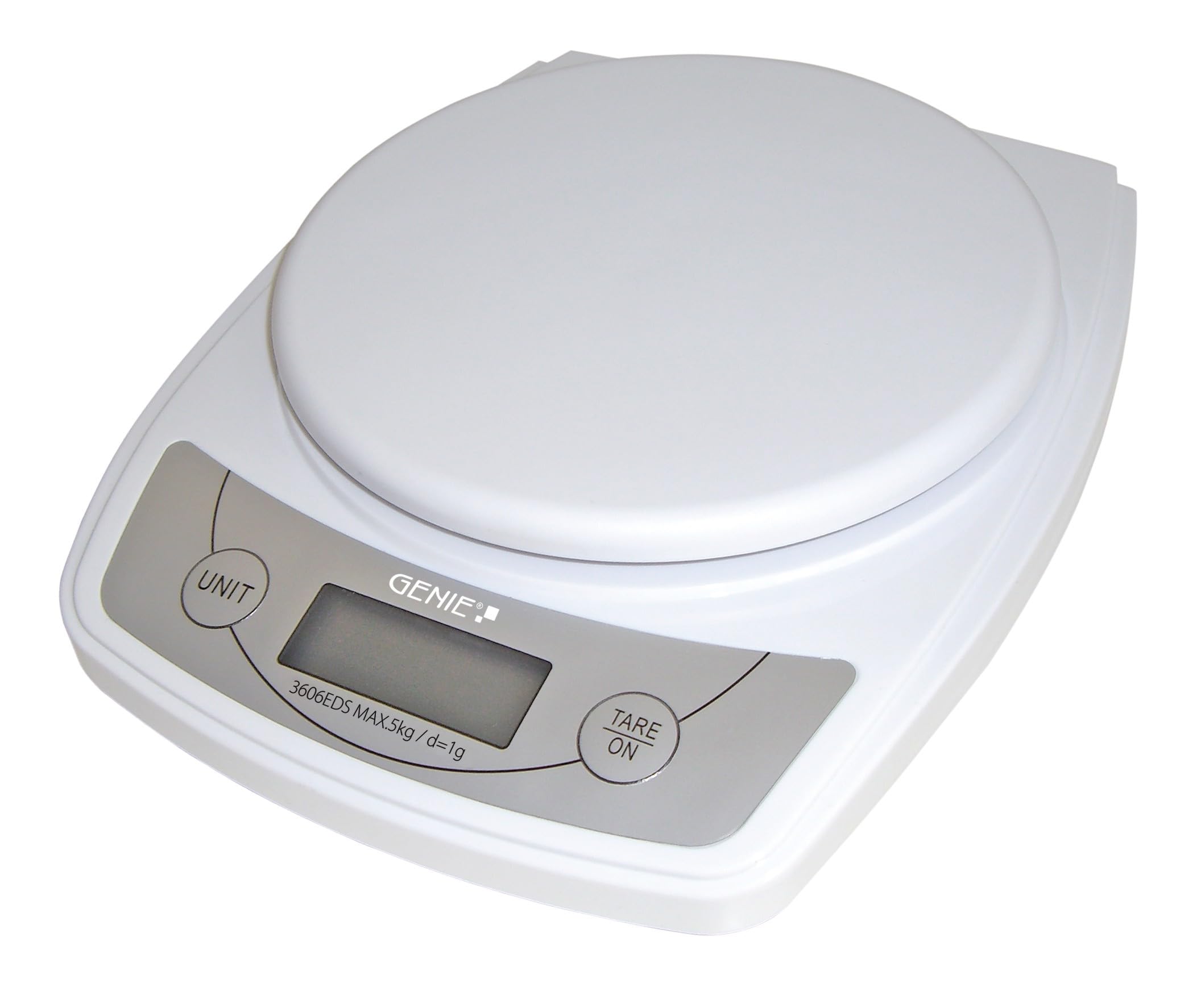 Genie 3606 EDS Digital Letter and Kitchen Scales 1 g to 5,000 g/Sturdy Plastic/LCD Display with Measuring Units/White