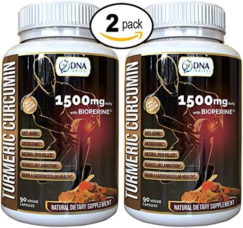 DNA Shift® Turmeric &amp; Curcumin Supplement - 1500mg/d - 95% Curcuminoids w/ BioPerine Black Pepper Extract. NATURAL Anti Inflammatory for inflammation, joint pain &amp; aching hands best for Men and Women
