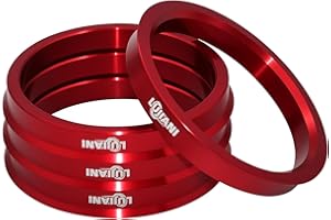 LUJIANI Red Universal Hub Centric Ring, 73.1 mm OD to 64.1 mm ID Centerbore, Aluminum Alloy Wheels Center Shaft Shock Absorbing Hubrings, Hub Adapter Rings Compatible with Most Vehicles, Pack of 4