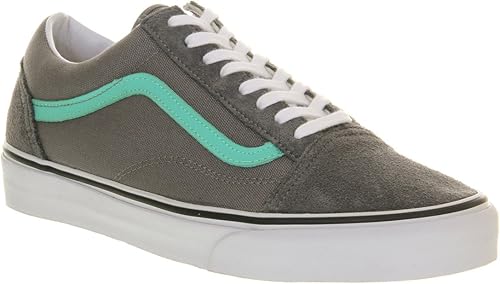 gray and turquoise vans