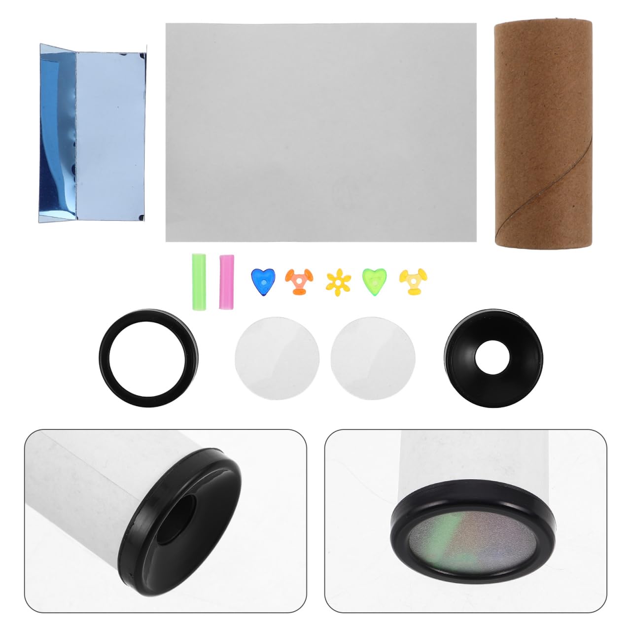 ifundom 10 Sets DIY Kaleidoscope Kit for Kid Small Children's DIY Kaleidoscope Creative Kaleidoscope Toys Paper Plastic Kaleidoscope Making Kit