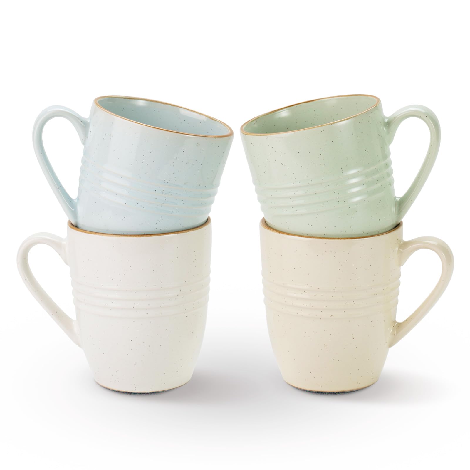Photo 1 of famiware Jupiter Coffee Mugs Set of 4, 14 OZ Coffee Mug, Microwave and Dishwasher Safe, Coffee Cups with Handle for Coffee, Tea, Cocoa, Milk, Multi-color