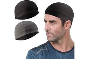 LINKPEACE 2 Pack Cooling Skull Cap Helmet Liner Sweat Wicking Cycling Running Hat for Men Women