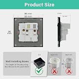 BSEED Single Switched Socket with USB C USB A UK 1 Gang 13A Black view 2