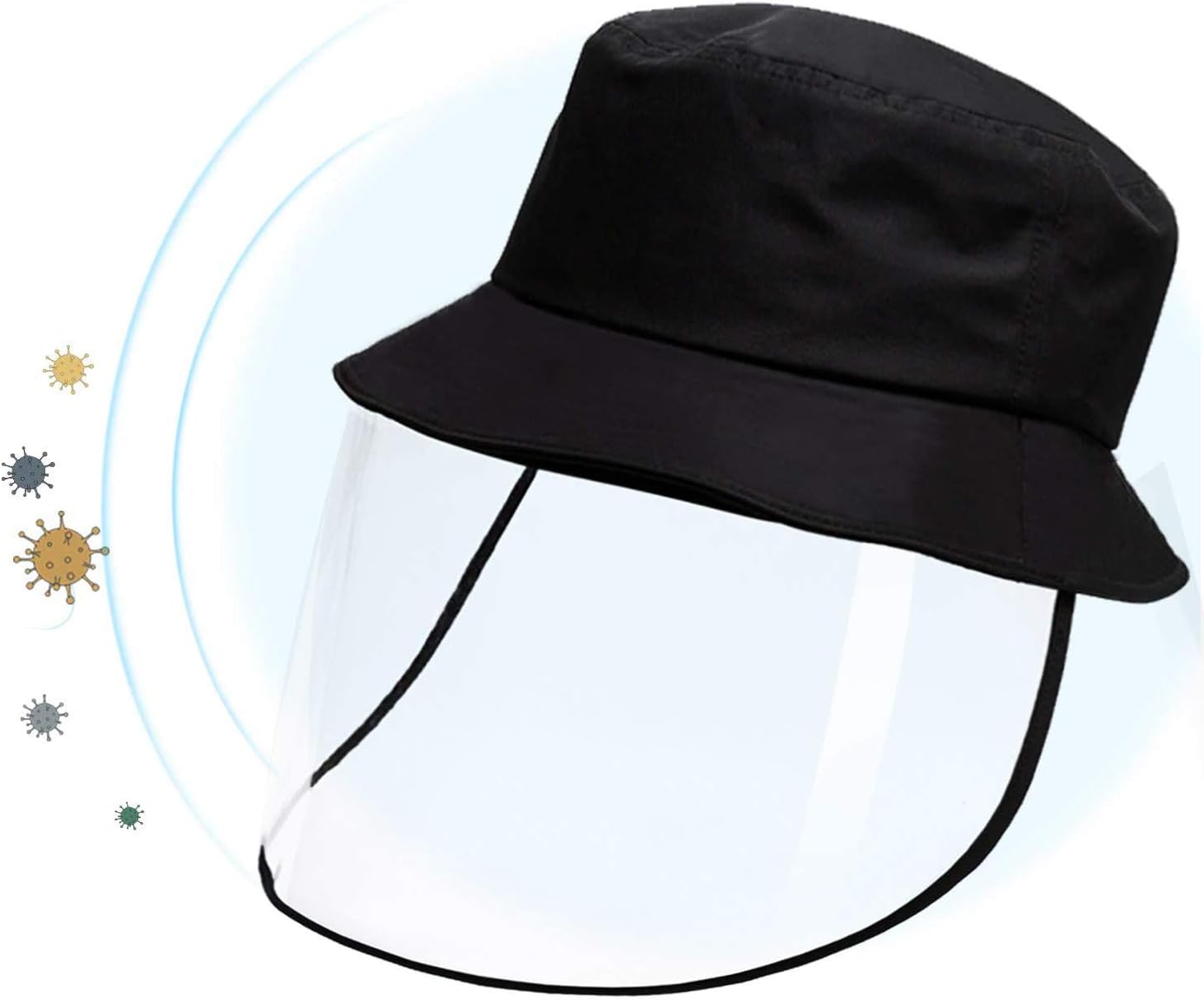 Aileam Safety Face Shield Mask Clear Protective Hat Detachable Baseball Cap with Clear Face Mask Anti-Spitting Full Cover Outdoor Baseball Hat Adjustable Size