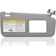 Passenger Right Side Sun Visor Compatible with Toyota RAV4 2006 2007 2008 2009 2010 2011 2012 2013 with Light Replace 74310-42451-B2 Gray