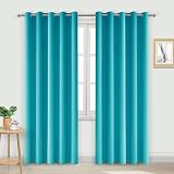 DWCN Blackout Curtains 66x90 Turquoise 2 Panels Thermal Insulated Room Darkening