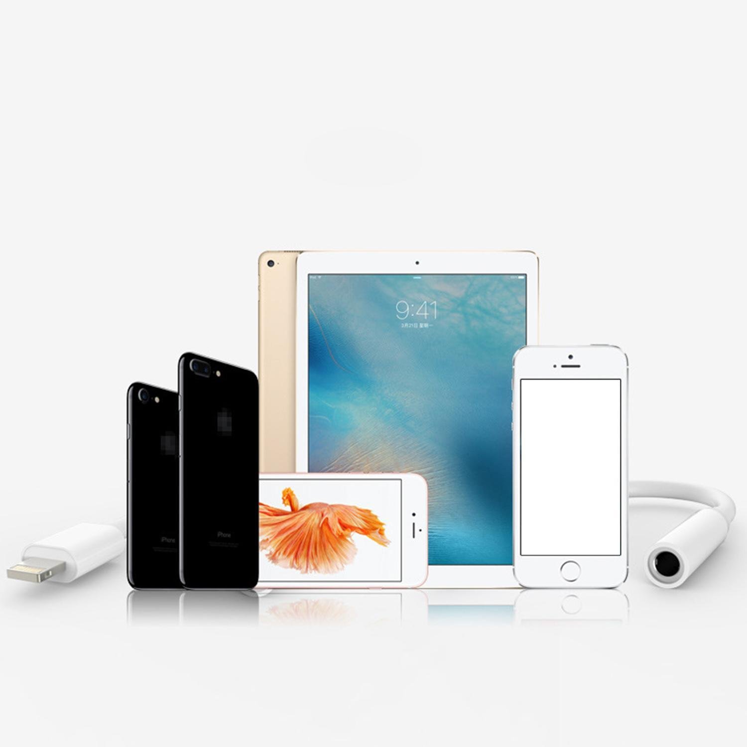 3.5mm AUX Audio Headphone Jack Adaptor Earphone Extension Connector Cable for iPhone White