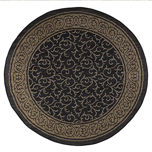 8 foot Round Area Rug, Indoor Outdoor Stain Resistant and