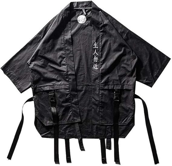 Amazon Co Jp パーカー メンズ シャッツ 半袖 漢字 刺繡 無地 黒 侍 復古 ストリート系 ファッション Large 服 ファッション小物