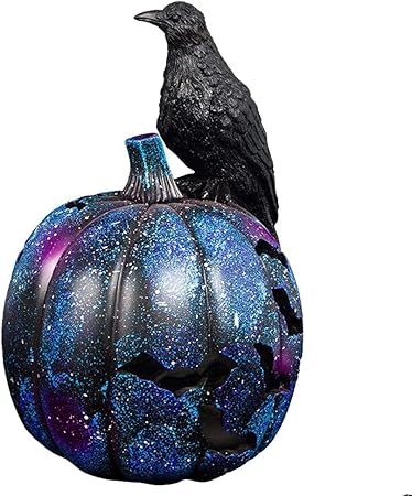 Immagini Desktop Natale 3d.Ddaqq Halloween Crow Zucca Lampada In Resina 3d Home Desktop Prop Decorazione Ornamenti Corvo Nero Vuoto Tridimensionale Zucca Luce Regalo Di Pasqua Bar Festa Natale Carnevale Notte Amazon It Casa E Cucina