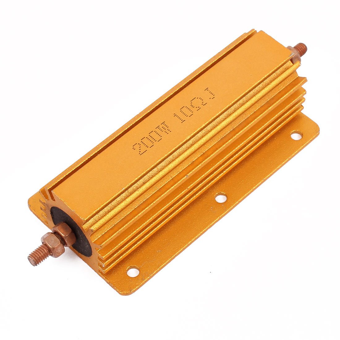 sourcingmap 5% 200W 10 Ohm Axial Lead Gold Tone Heatsink Aluminum Clad Resistor