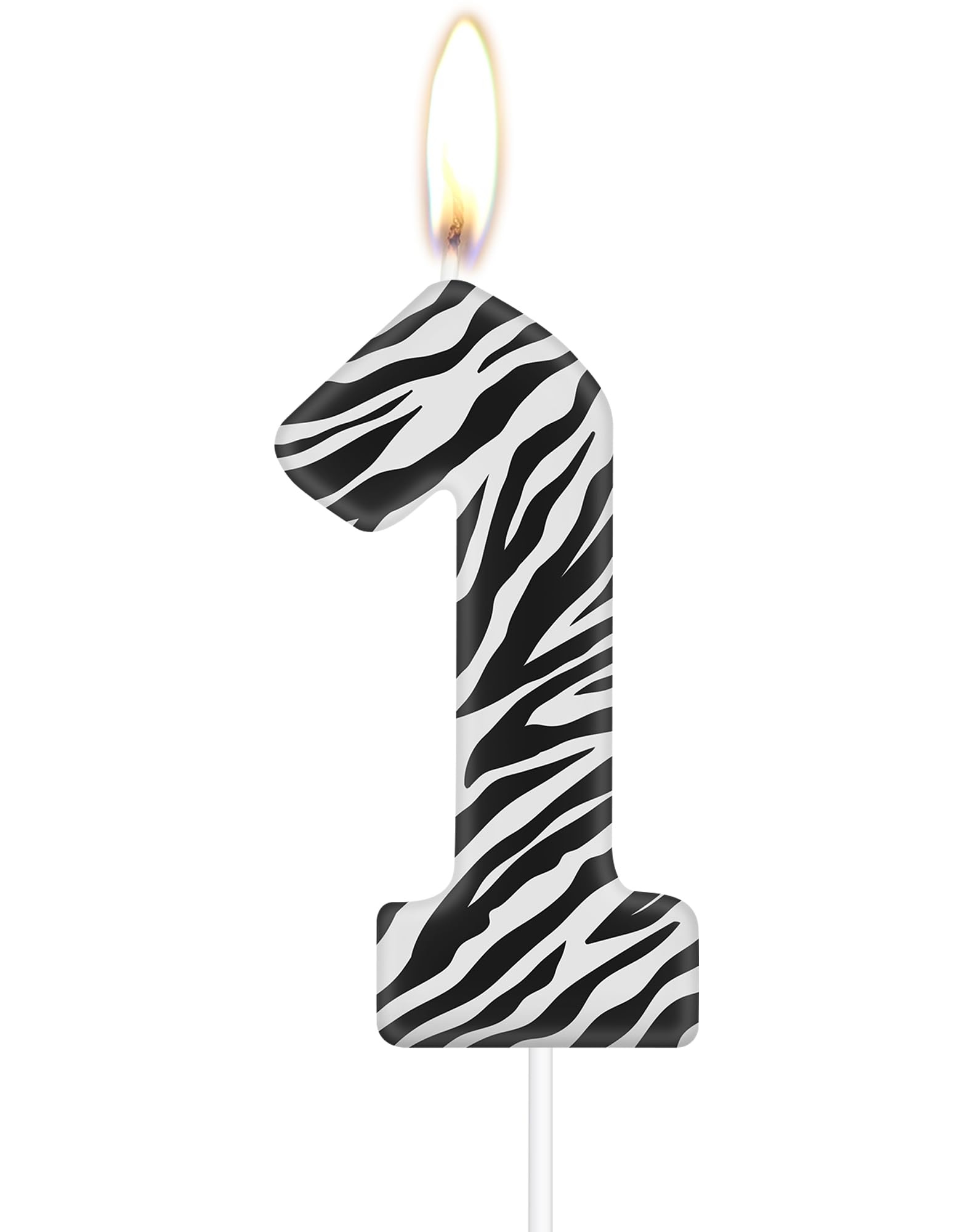 Photo 1 of iNINGER Zebra Birthday Candles Number 1,Black White Stripes Candle,Safari Jungle Wild Animals Cake Toppers Wild Animal 1st Cake Decorations for Baby Shower Safari Jungle Theme Party Supplies