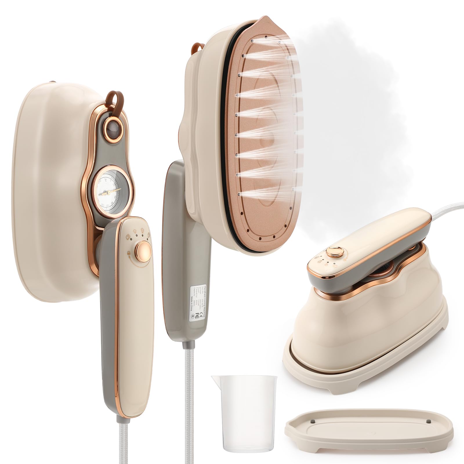 Steamer Iron for Clothes, Biupky 1200w Travel Steamer or Clothes Portable Mini, 180° Rotating Handheld Portable Steamer Mini Iron Travel Steamer for Clothes Travel Iron for Home and Travel