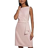 Tommy Hilfiger Women's Sleeveless Boat Neck Fold Detail Sheath Mini Dress