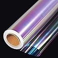 JOYIT 35 in x 50 ft Iridescent Cellophane Wrap Roll – Iridescent Cellophane Roll, Rainbow Wrapping Paper for Flower Gift Baskets Wrap DIY Wrapping (35" fold into 17.5")