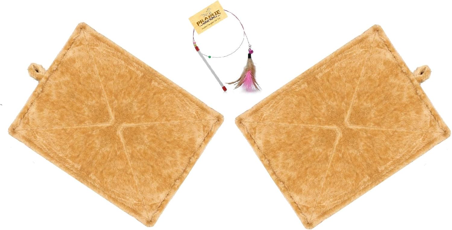 Prairie Horse Supply Quality Thermal Cat Mat and Free Cat Toy (Beige Leopard) (1 Mat) Cozy Self Heating Warming Kitty Kitten Puppy Small Dog Bed, Reversible Washable Pad, No Electricity : Pet Supplies