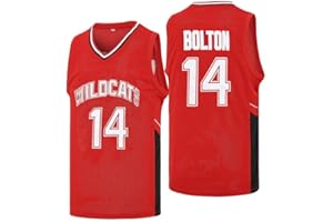 KOYY Mens Wildcats High School Musical Jersey #14 Troy Bolton #8 Chad Danforth Cat Halloween Basketball Jerseys Red/White XS-2XL