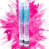 Gender Reveal Surprise| 18 Inch Gender Reveal Powder Cannons Bundle (2 Pink)| Pink and Blue Powder Dispenser| 8 Free Gender Reveal Party Balloons