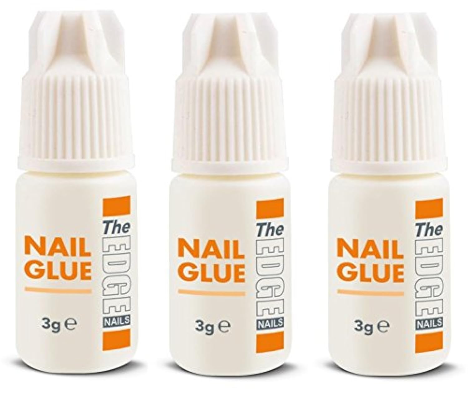 The Edge 3G Adhesive False Super Strong Nail Tips, Clear - Pack of 3