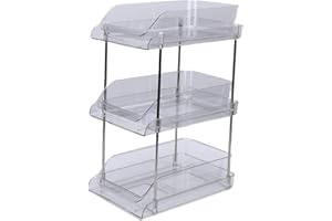 KELFEEAO 3 Tier Under Sink Organizer and Storage, Multipurpose Pull Out Clear Drawer Storage Container Stackable Pantry Organ