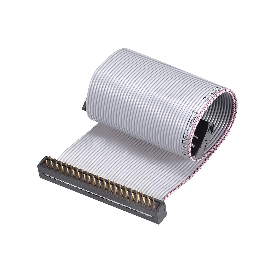 Photo 1 of uxcell IDC Wire Flat Ribbon Cable FC/FD Connector A-Type 40Pins 2.54mm Pitch 0.2m Length Gray