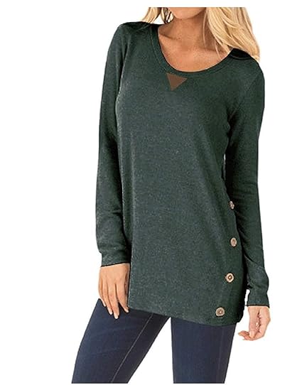 Damen Pullover Sweatshirt Lange Ärmel Lässige T-Shirt Tops Bluse Oberteile