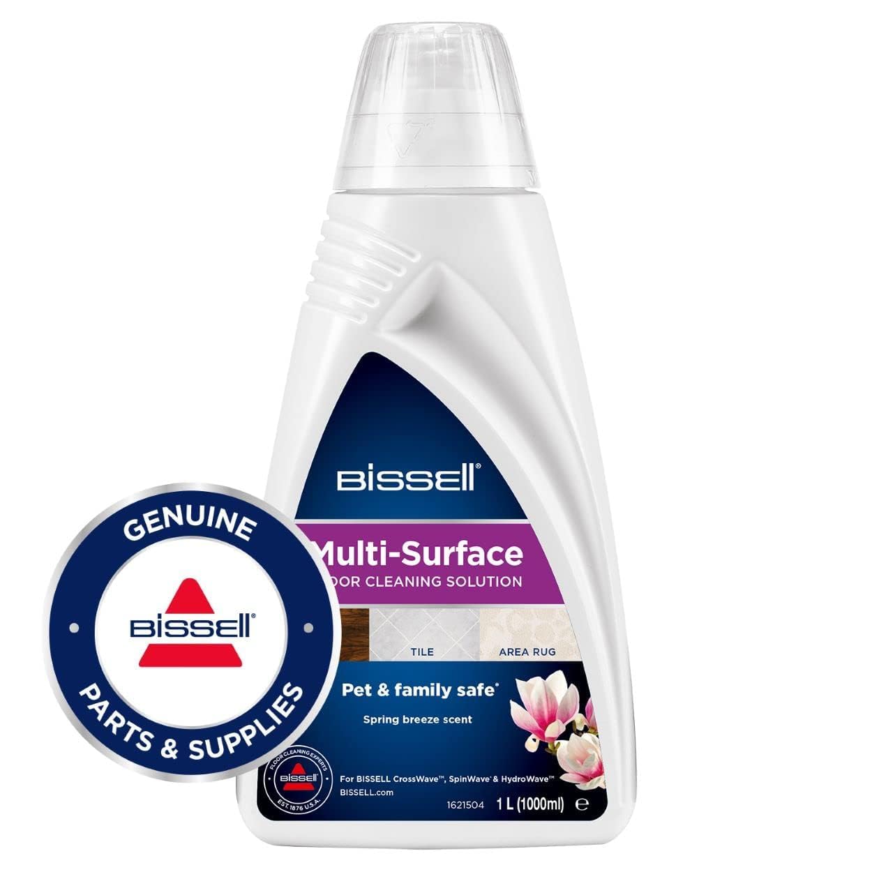 BISSELL Multi-Surface Floor Cleaning Solution, For BISSELL CrossWave & SpinWave, 1L, Everyday cleaning for sealed hard floors and area rugs, 1789L
