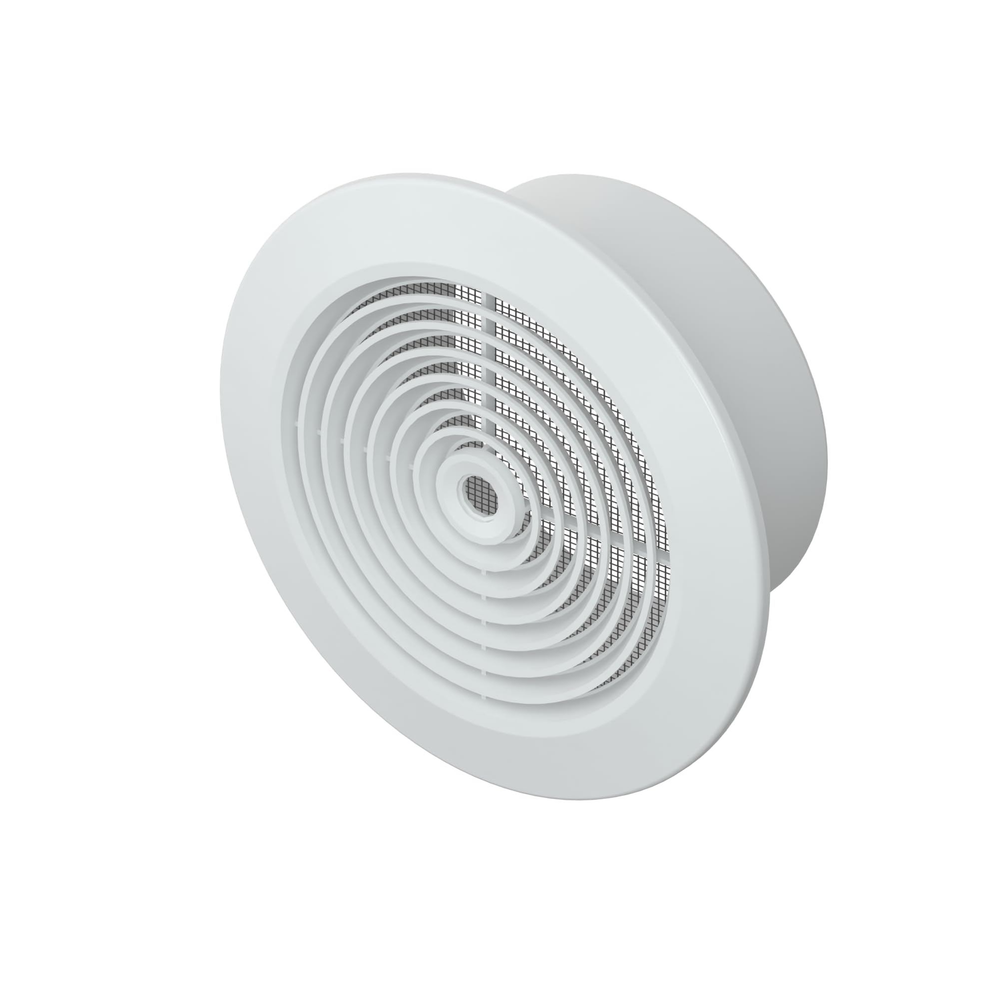 Awenta Round White Vent Covers for Home Ceiling - 5" Inch/125 mm - Plastic Exhaust Fan Air Grille Cover, Louvered Vent - Vent Cover with Screen Mesh - Soffit Vent Cover for Wall, Bathroom, Dryer Vent