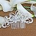 JACIYA Pack of 4 Bridal Wedding Hair Comb Overtone Rose Gold Crystal Rhinestones Pearls Women Hair Side Combs Bridal Head Pin Headpiece