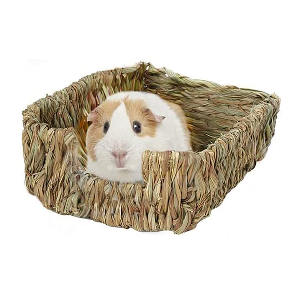 ANCLLO Portable Grass Bed Hand-Made Guinea Pig Grass Bed Play Bed for Chinchillas Rabbits and Other Small Animals