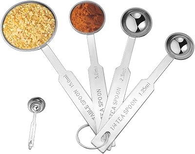 WEIQILE Stainless Steel Measuring Spoons Set 4 Pcs 1/4tsp-1tbsp