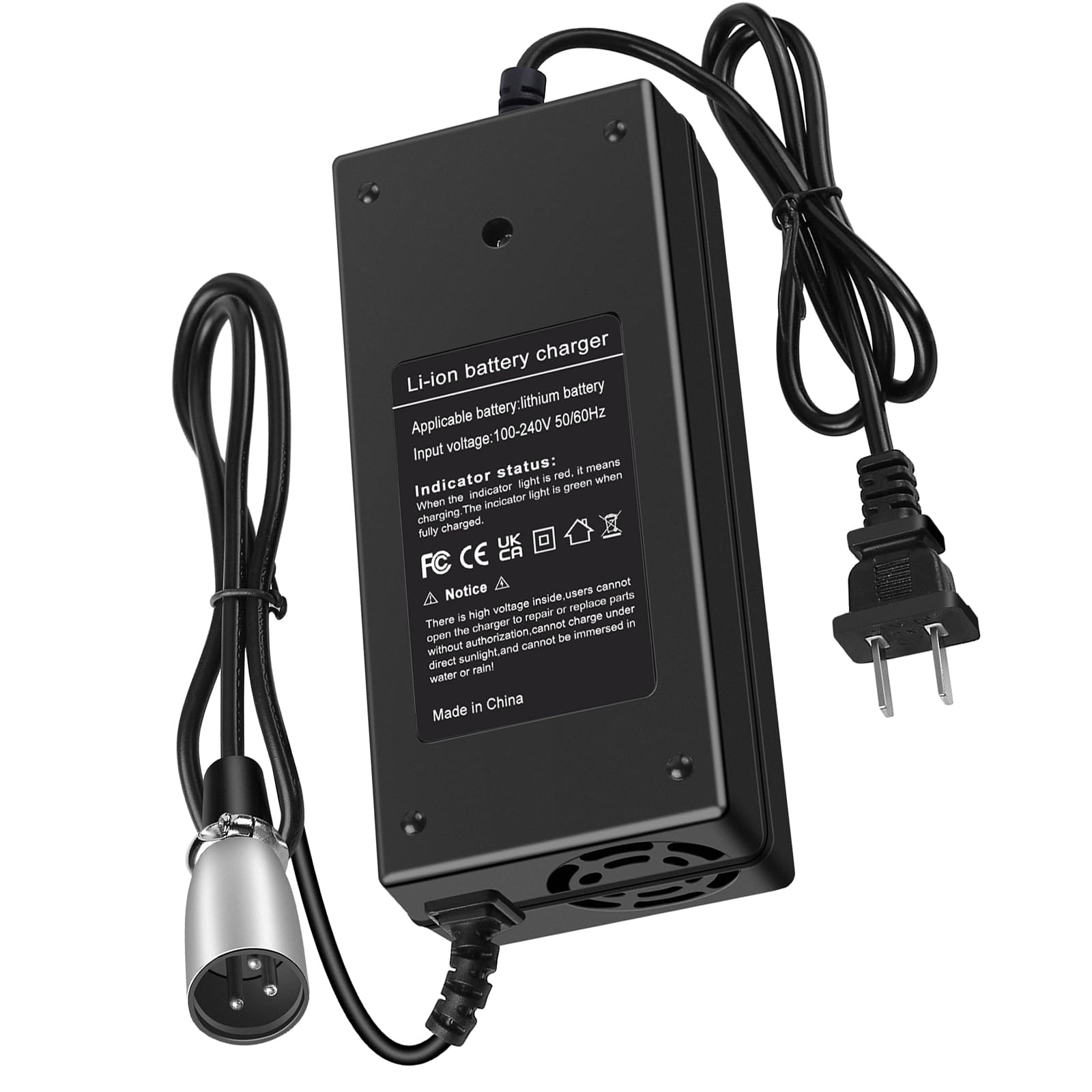 Photo 1 of 42V 2A 3-Pin Male XLR Charger for Razor MX500, MX650, GT GT750, Izip I600 I750 I1000 Mongoose M750, Currie, Schwinn S1000, S600,ST1000, Ezip E1000, X-Treme X-600,Quick Charger for 36V Lithium Battery
