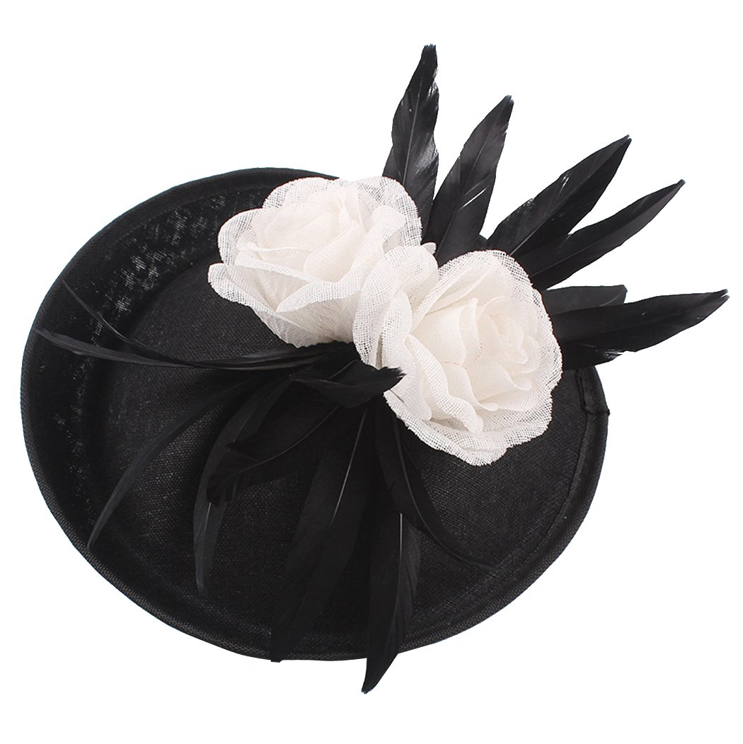 Aniwon Women's Fascinator Hat Feather Flower Fascinator Headband Party