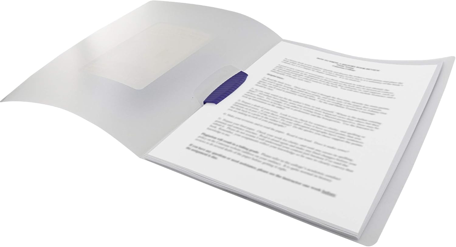 Translucent Swing Lock Report Cover Punchless Swing Arm Report Cover Locks in Paper Easily and Securely Fits up to 30 Sheets (Pack of 6) - by Emraw : Office Products