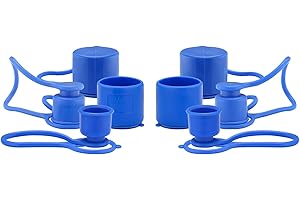 MEASUREMAN Blue Dust Caps Plugs for 1/2" Flat Face Hydraulic Quick Connect Couplers, 4 Sets Rubber Covers for 1/2" Body Bobca