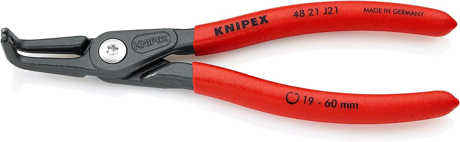 KNIPEX Precision Circlip Pliers for Internal Circlips in Bore Holes Self-Service Card with Non-Slip Plastic Coating, 48 21 J21 SB