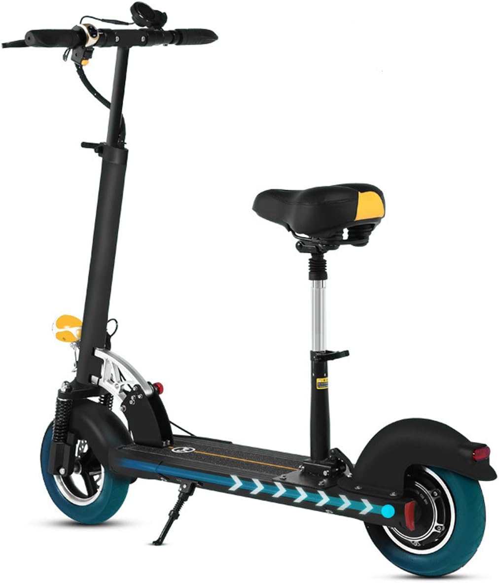 XULONG Electric Scooter for Adults, Mini Foldable Portable with Folding Seat 10 Inches 150kg Load 40km/h for Working Commute Downtown Travel