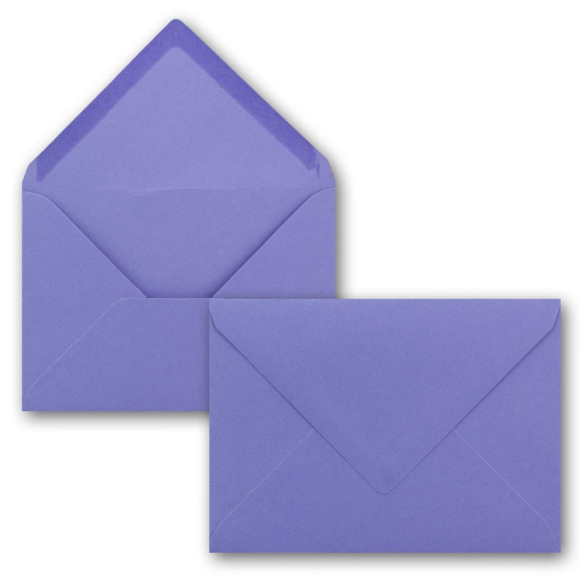 FarbenFroh Envelope with Pointed Flap, DIN C7, Wet Seal, Small Blank Envelopes, Mini Envelopes, Ideal for Christening, Birth, Christmas and Gift Cards 50 Pieces 20 - Purple