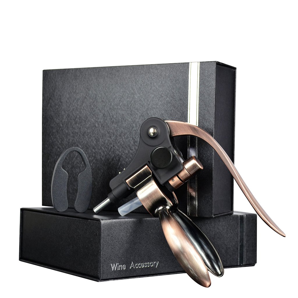 Ovonni Tire Bouchon Ouvre Bouteille Vin Screwpull en Zamak avec Coupe Capsule 2 en 1- Couleur Cuivre Rétro Nostalgique Style