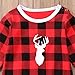 Charm Kingdom Newborn Baby Boys Girls Long Sleeve Christmas Deer Print Plaid Romper (12-18 Months)