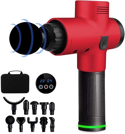 Amazon Creacom マッサージガン 筋膜リリース 電動マッサージ器 30段階強力振動 超静音 疲労回復 ストレス解消 6時間連続使用可 ハンディマッサージャー 全身マッサージ 10つ交換ヘッド Lcdスクリーン 2500mah大容量バッテリ 携帯便利 収納パック付き Creacom