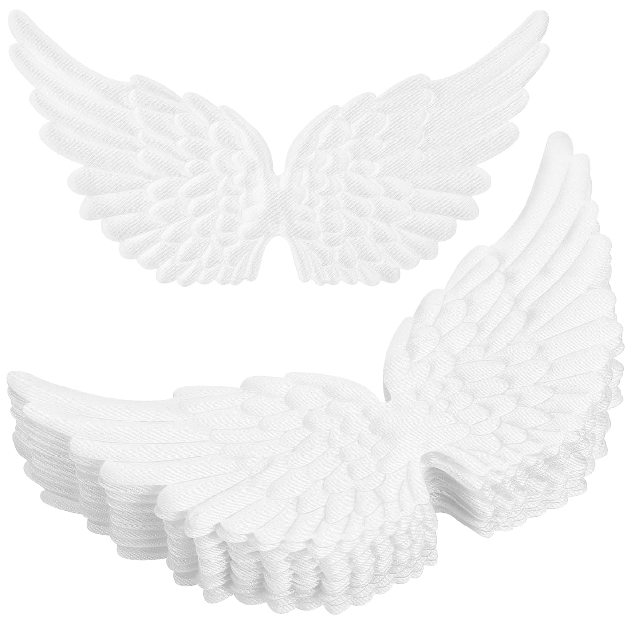 Toddmomy 12PCS White Glitter Angel Wings Craft Angel Wings Mini Wings For Ornaments For Diy Costume Backpack Accessary Crafts Decorative Props