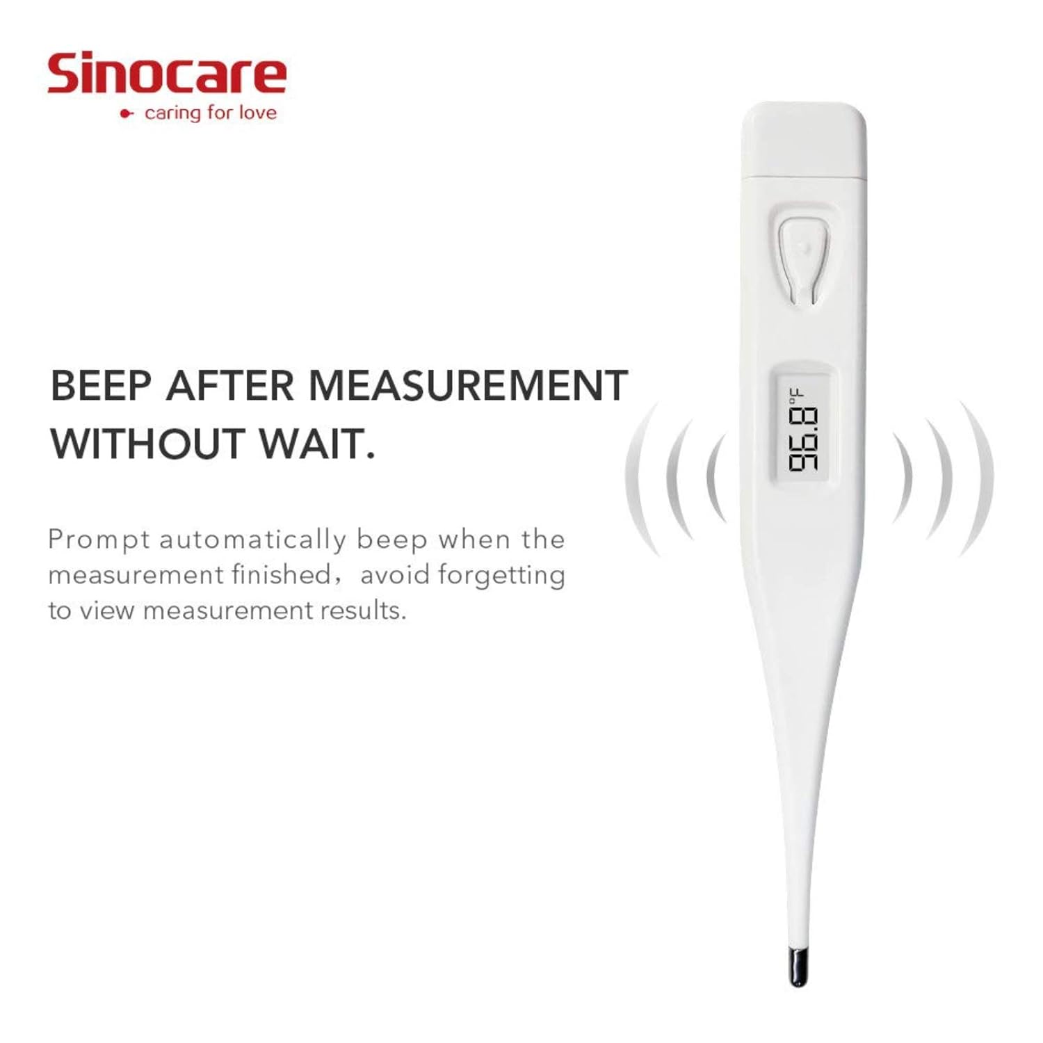 Sinocare Digital Oral Thermometer for Adults, Highly Accurate Medical Basal Body Thermometer for Fever Oral, Armpit or Rectal Temperature Reading for Baby, Kid and Adults 5.0 in (BT-302): Industrial & Scientific