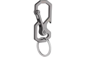 Tibitdeer Titanium Keychain, Multifunctional Carabiner Clip Key chain Heavy Duty Car Key Organizer with Bottle Opener